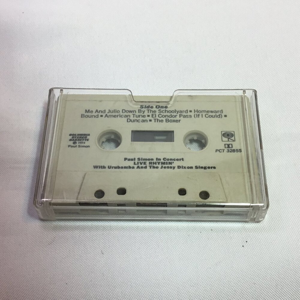 PAUL SIMON IN CONCERT LIVE RHYMIN CASSETTE with Me and Julio down by the school